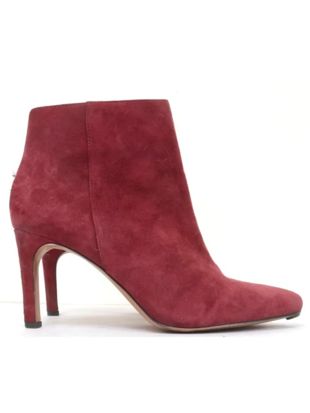 Banana Republic Women's 9.5 Burgundy Suede Ankle Booties Minimalist Business